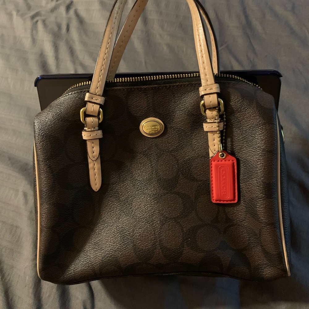Coach Black and Tan Satchel